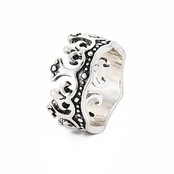 Античное Серебро Кольцо на палец из сплава короны, массивное широкое кольцо для мужчин, без кадмия и без свинца, античное серебро, размер США 9 1/4 (19.1 мм)