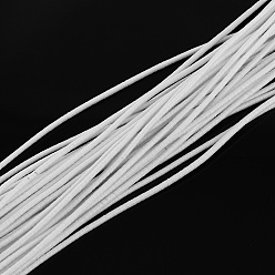White Round Elastic Cord, with Fibre Outside and Rubber Inside, for Bracelet String, DIY Face Cover Mouth Cover, White, 2.5mm, about 87.48 yards(80m)/bundle