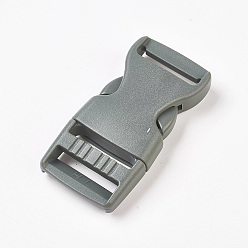 Gray PP Plastic Side Release Buckles, Survival Bracelet Clasps, Gray, 65x32x12mm, Hole: 4x25mm