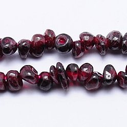 Garnet Natural Garnet Beads Strands, Chip, Dark Red, 4~9x3~5x1~4mm, Hole: 1mm, about 220pcs/strand, 32 inch