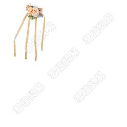 Verge D'or Craspire 2pcs corsage de poignet en soie, avec fleur imitation plastique, pour le mariage, décorations de fête, verge d'or, 350mm