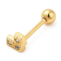Золотой Серьги-гвоздики из латунного микро-паве, со шпилькой из нержавеющей стали и ушной гайкой, сердце, золотые, 316 мм