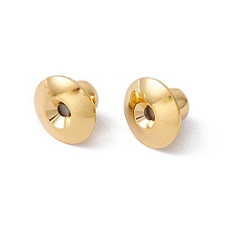 Real 18K Gold Plated Rack Plating Brass Ear Nuts, Bullet Clutch Earring BacksLong-Lasting Plated, Cadmium Free & Lead Free, Mushroom, Real 18K Gold Plated, 7x5mm, Hole: 0.8mm