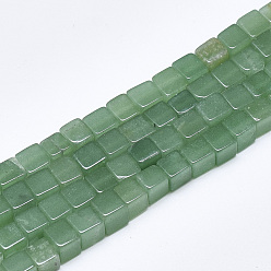 Green Aventurine Natural Green Aventurine Beads Strands, Cube, 6~6.5x6~6.5x6~6.5mm, Hole: 1mm, about 65pcs/strand, 16.1 inch