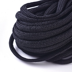 Black 7 Strand Core Parachute Cords, Polyester Cords, Black, 4.5mm, about 10.93 yards(10m)/bundle