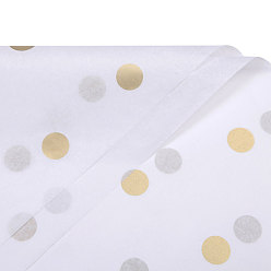 Золотистый 2 листы бумаги для упаковки подарков в горошек, прямоугольные, сложенный букет цветов украшение оберточной бумаги, золотые, 700x500 мм
