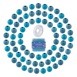 Turquesa Sintético Kits de fabricación de pulseras elásticas de bricolaje, incluir cuentas redondas turquesas sintéticas, Hilo de cristal elástico, perlas: 4~4.5 mm, agujero: 0.8~1 mm, 400 unidades / caja