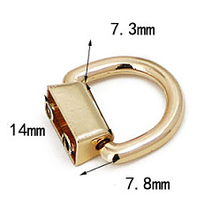 Rectangle Alloy Bag Suspension Clasps, D-Ring Rivets, for Phone Case DIY, DIY Leather Craft, Handbag, Purse Accessories, Rectangle Pattern, 0.78x1.4cm, Inner Diameter: 1.27cm