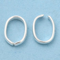 925 Sterling Silver Plated Brass Linking Rings, Quick Link Connector, Cadmium Free & Lead Free, Oval, 925 Sterling Silver Plated, 8x6x1.5mm, Inner Diameter: 7x4.5mm