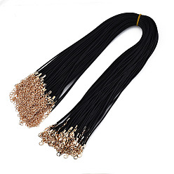 Noir Fabrication de collier en cordon ciré avec les accessoires en fer, noir, 17 pouce, épaisseur de 1.5mm