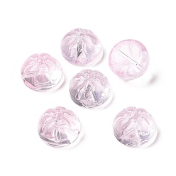 Бледно-Розовый Прозрачные брызги, окрашенные распылением, форма булочки с начинкой на пару, розовый жемчуг, 12x8 мм, отверстие : 1.2 мм