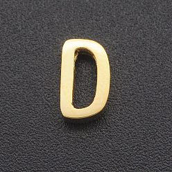 Letter D 201 прелести нержавеющей стали, для изготовления простых ожерелий, лазерная резка, буквы, золотые, letter.d, 8x5x3 мм, отверстие : 1.8 мм