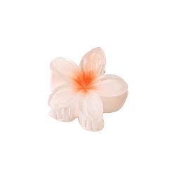 Naranja Pinzas para el cabello con garra de plástico en forma de flor, accesorios para el cabello para mujer niña, naranja, 40 mm