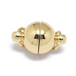 Light Gold Cierres magnéticos cremallera de latón chapado, n 45 grado imán fuerte, con anillos de salto soldados, larga duración plateado, rondo, la luz de oro, 13x8 mm, agujero: 3.5 mm, anillo: 5x0.5 mm