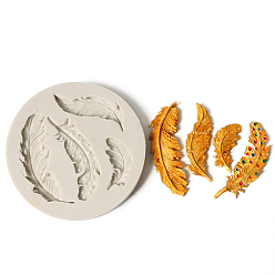 Белый Дым Силиконовые формы для пищевых продуктов из перьев своими руками, формы помады, для шоколада, конфеты, уф-смола, изготовление изделий из эпоксидной смолы, серый, 90x8 мм