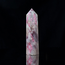 Tourmaline Natural Plum Blossom Tourmaline Pointed Prism Bar Home Display Decoration, Healing Stone Wands, for Reiki Chakra Meditation Therapy Decos, Faceted Bullet, 40~50mm