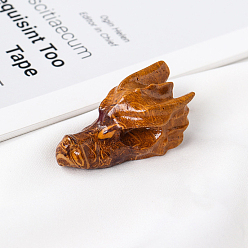 Other Jade Natural Jade Sculpture Display Decorations, for Home Office Desk, Dragon Head, 36.5~38x20.5x20.5~22.5mm