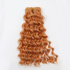 Chocolate High Temperature Fiber Long Instant Noodle Curly Hairstyle Doll Wig Hair, for DIY Girl BJD Makings Accessories, Chocolate, 7.87~9.84 inch(20~25cm)