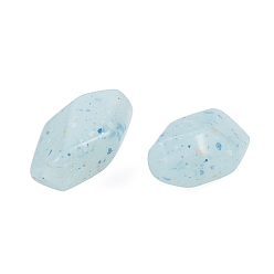 Bleu Clair Perles acryliques opaques style pierre marbrée, nuggets, bleu clair, 19.5x12~12.5x9~9.5mm, Trou: 1.4mm