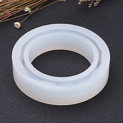 White DIY Silicone Bangle Molds, Resin Casting Molds, For UV Resin, Epoxy Resin Jewelry Making, White, 81x18.2mm, Inner Diameter: 62mm