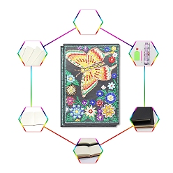Цветок Diy рождественская тема алмазная живопись наборы для ноутбуков, включая книгу из искусственной кожи, смола стразы, ручка, поднос тарелка и клей глина, цветок, 210x150 мм