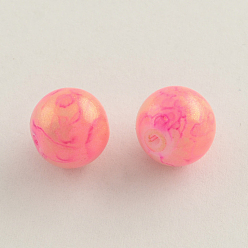 Light Coral Spray Painted Glass Round Bead Strands, Light Coral, 8mm, Hole: 1.3~1.6mm, about 100pcs/strand, 31.4 inch