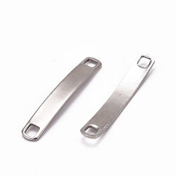 Stainless Steel Color Rectangle 304 Stainless Steel Links connectors, Stainless Steel Color, 33.5x5x1mm, Hole: 3x3mm