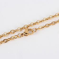 Golden 304 Stainless Steel Cable Chain Necklace Making, with Lobster Claw Clasps, Vacuum Plating, Golden, 29.5 inch(74.9cm)