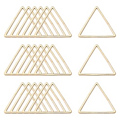 Light Gold Anillos de bronce que une, triángulo, la luz de oro, 21x23x1 mm, sobre 1000 unidades / bolsa