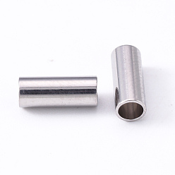 Stainless Steel Color 304 Stainless Steel Beads, Large Hole Beads, Column, Stainless Steel Color, 10x4mm, Hole: 3.2mm