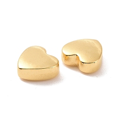 Oro Revestimiento iónico (ip) 304 perlas de acero inoxidable, sin agujero / sin perforar, corazón, dorado, 7x7x3 mm