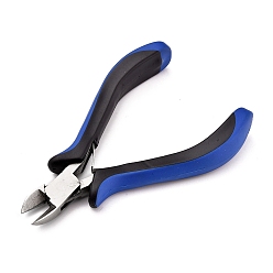 Stainless Steel Color 45# Carbon Steel Jewelry Pliers, Side Cutting Pliers, Side Cutter, Ferronickel, Stainless Steel Color, 11.7x7.5x1.7cm