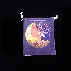Дерево Сумка для хранения карт таро, сумки на шнурке из ткани, для колдовства принадлежности для викканского алтаря, прямоугольные, дерево, 160~165x135 мм