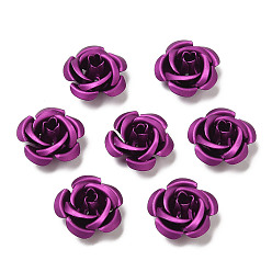 Orchid Aluminum Beads, Oxidation, Rose, Orchid, 15x15x9mm, Hole: 1.4mm