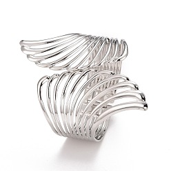 Platinum Alloy Hollow Wing Wrap Cuff Bangle, Chunky Wide Hinged Open  Bangle for Women, Platinum, Inner Diameter: 2-1/8x2 inch(5.35x5.2cm) 