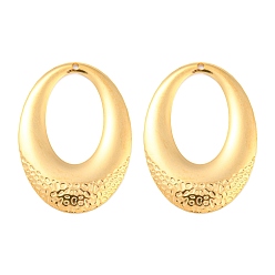 Oro 304 colgantes de acero inoxidable, encanto ovalado, dorado, 40x28x2.5 mm, agujero: 1.4 mm