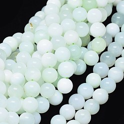 Opale Verte Naturel, vert opale brins de perles, ronde, 10mm, Trou: 1mm, Environ 39 pcs/chapelet, 15.3 pouce (39 cm)
