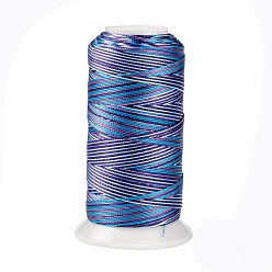 Royal Blue Segment Dyed Round Polyester Sewing Thread, for Hand & Machine Sewing, Tassel Embroidery, Royal Blue, 3-Ply 0.2mm, about 1000m/roll