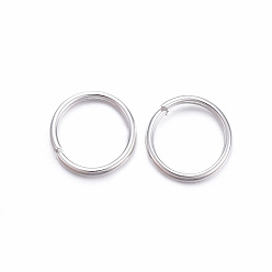 Серебро 304 кольца прыжок из нержавеющей стали, открытые кольца прыжок, серебряный цвет гальваническим, 20 датчик, 7x0.8 мм, Внутренний диаметр: 5.5 мм