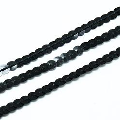 Noir Perles de paillette en plastique, perles de paillettes, Accessoires d'ornement, plat rond, noir, 6 mm, environ 100 mètres / rouleau