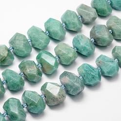Amazonite Natural Amazonite Bead Strands, Nuggets, 15~25x13~17mm, Hole: 2.5mm, about 26pcs/strand, 16 inch