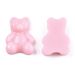 Pink Opaque Resin Cabochons, Bear, Pink, 20x15x6~7mm
