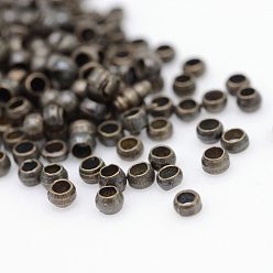 Bronze Antique Perles à écraser en laiton , sans cadmium et sans plomb, rondelle, couleur de bronze antique, environ 2 mm de diamètre, Longueur 1.2mm, Trou: 1.2mm