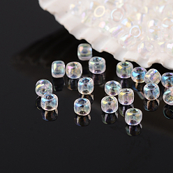 Clear 12/0 Grade A Round Glass Seed Beads, Transparent Colours Rainbow, Clear, 2x1mm, Hole: 0.5mm, about 60000pcs/pound