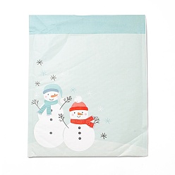 Bonhomme de neige Sacs à bulles en papier kraft et en plastique, sac autocollant, le thème de Noël, rectangle, modèle de bonhomme de neige, 32.5x27.5x0.5 cm