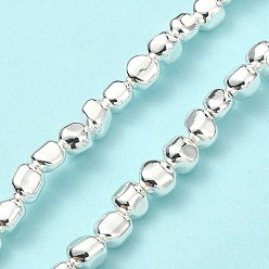 Silver Plated Synthetic Non-magnetic Hematite Beads Strands, Long-Lasting Plated, Oval, Silver Plated, 6~7x6~7x6~7mm, Hole: 0.8~0.9mm, about 64~65pcs/strand, 16.14~16.54 inch(41~42cm)