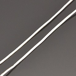 Blanco Cuerda de cristal elástica plana, hilo de cuentas elástico, para hacer la pulsera elástica, blanco, 0.5 mm, aproximadamente 546.8 yardas (500 m) / rollo