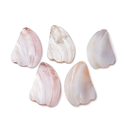 Seashell Color Natural Freshwater Shell Gua Sha Boards, for Scraping Massage and Gua Sha Facial Tools, Petaline, Seashell Color, 89x52x4.5mm, Hole: 3.2mm