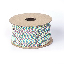 Разноцветный Хлопковый шнур макраме, плетеная веревка, для настенного крепления, ремесла, Подарочная упаковка, красочный, 2 мм, около 21.87 ярдов (20 м) / рулон