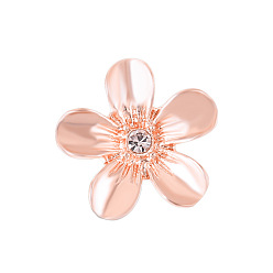 Or Rose Clous de bande de montre de fleur de sakura en alliage, clous métalliques pour accessoires de boucles de montre, or rose, 1.1x1.1 cm